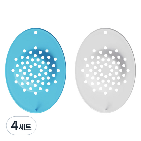 렌즈닦이소녀 렌즈캐치 하드 드림렌즈 분실방지 실리콘 패드 2종 세트, 블루, 화이트, 4세트