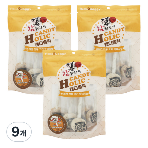 헬로도기 참좋은 간식 캔디홀릭 10p, 오리 + 대구 + 야채 혼합맛, 100g, 9개