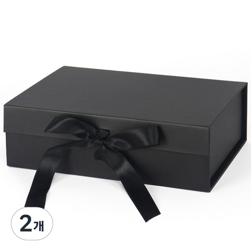 아이엔피 감동 리본 기프트 상자 33호 33 x 25 x 12 cm, 블랙, 2개
