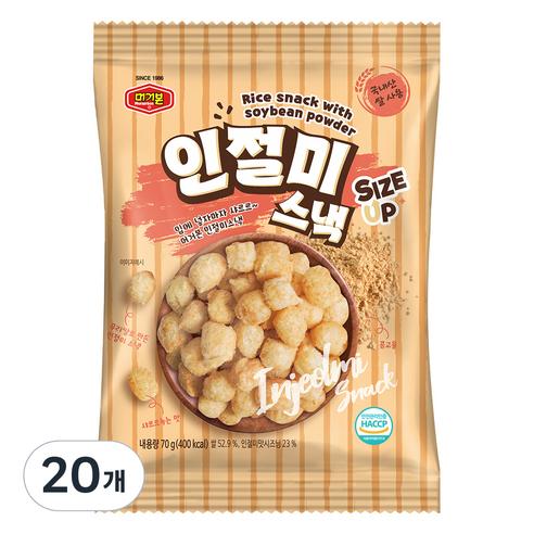 머거본 인절미스낵, 70g, 20개