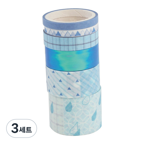로벨리앙 다용도 종이 마스킹테이프 6종 세트, 블루혼합, 3세트