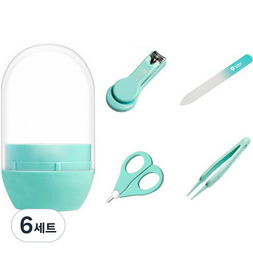 블루마켓 손톱관리 깎이 세트, 6세트, 연그린