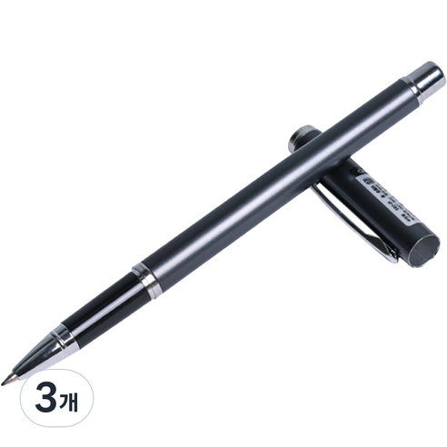 DELI 부드러운 서명 사무 펜 0.5mm, 다크그레이, 3개