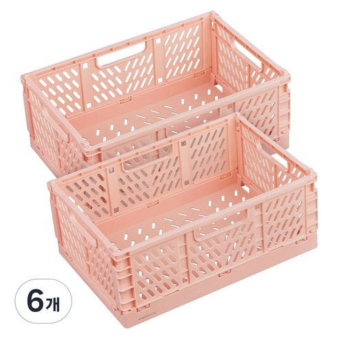 일상공감 수납착 정리함, 핑크, 6개