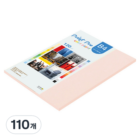 종이문화 프린트 프로 칼라복사지 No 22 라이트핑크 120g, B4, 110개