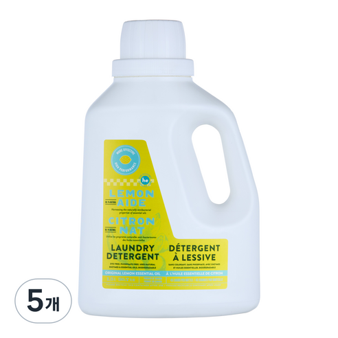 레몬에이드 세탁세제 오리지널 레몬, 1.5L, 5개