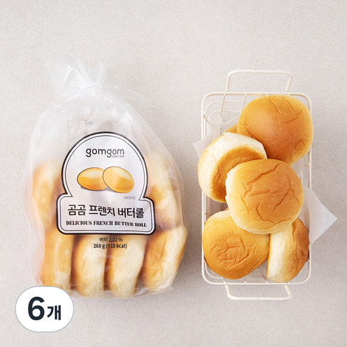 곰곰 프렌치 버터롤, 260g, 6개