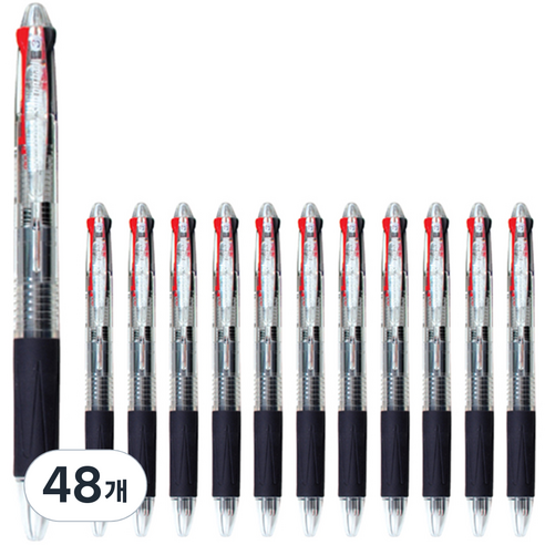 모닝글로리 슬립온 3색 볼펜 0.7 mm, 화이트, 48개