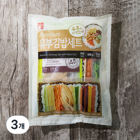 한성기업 프리미엄 유부김밥재료 6종 세트, 640g, 3개