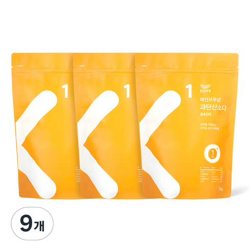 레인보우샵 과탄산소다 베이직, 2kg, 9개