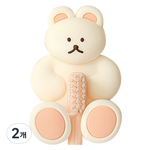 도낫도낫 실리콘 칫솔걸이, 크림, 2개