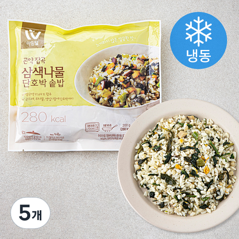 아임웰 곤약잡곡 삼색나물 단호박 솥밥 (냉동), 200g, 5개