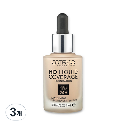캐트리스 HD 리퀴드 커버리지 파운데이션 30ml, 030호 샌드베이지, 3개