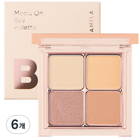 바닐라코 비바이바닐라 무드 온 아이 팔레트 7g, 6개, 03 멜로우 베이지