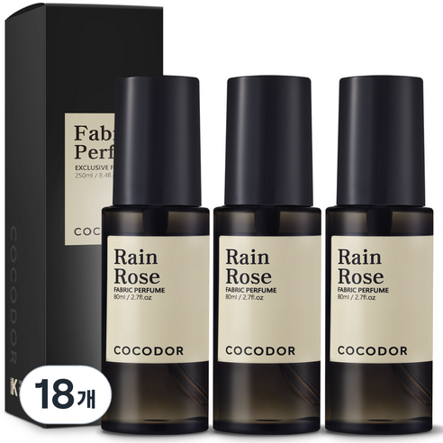 코코도르 룸 앤 패브릭 퍼퓸 섬유탈취제, 80ml, 18개, 레인 로즈
