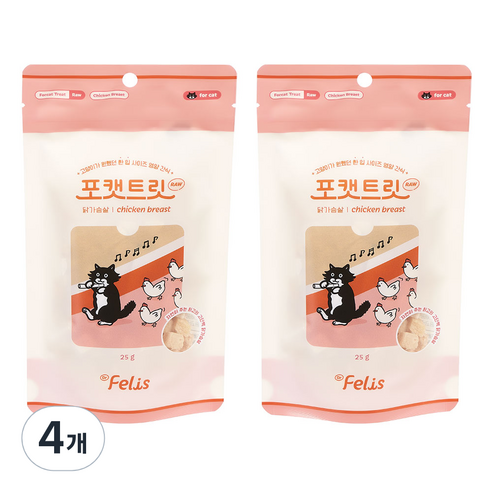 닥터펠리스 고양이 포캣트릿 RAW 건조간식, 닭가슴살, 25g, 4개