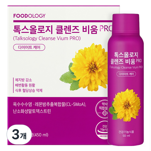 푸드올로지 톡스올로지 클렌즈 비움 PRO, 450ml, 3개