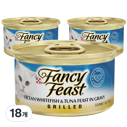 퓨리나 팬시피스트 참치와 흰살생선 주식캔, 닭, 85g, 18개