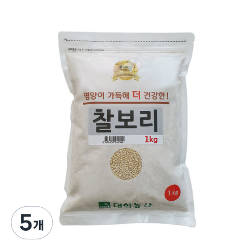 대한농산 찰보리, 5개, 1kg
