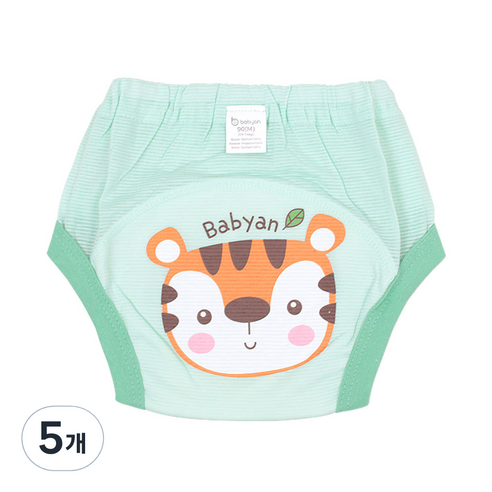 베이비앙 3중방수 배변훈련팬티, 타이거, 5개