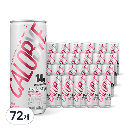칼로바이 프로틴 스파클링 무설탕 핑크자몽 탄산음료, 240ml, 72개