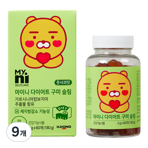 마이니 다이어트 구미 슬림 180g, 60정, 9개