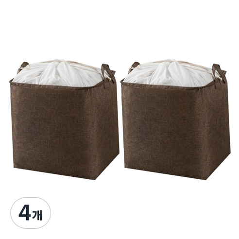 러브트리스 대용량 이불 수납포켓 100L, 브라운, 4개