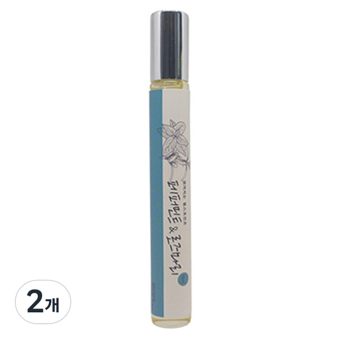 허브플러스 아로마 롤온퍼퓸 펄스포인트 페퍼민트/로즈마리, 12ml, 2개