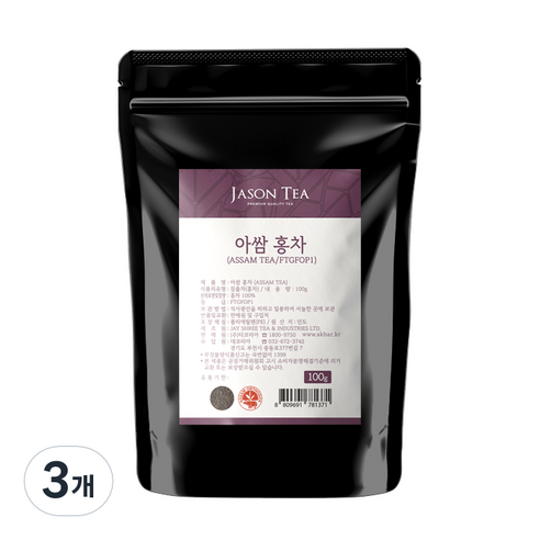 제이슨티 아쌈 홍차, 100g, 1개입, 3개