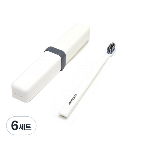 DM UPURITY 트래블 칫솔 세트 화이트, 6세트