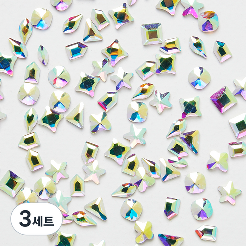 메이브라운 도형믹스 대용량 네일스톤, 3세트, AB