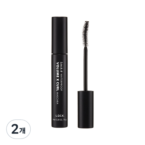 락 잇 워터프루프 볼륨 X 컬 마스카라 8g, 01 블랙, 2개