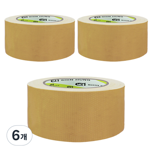 신흥테이프 대용량 면테이프 베이지 48mm x 25m, 6개