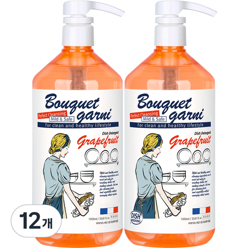 부케가르니 에코 1종 주방세제 자몽향, 1000ml, 12개