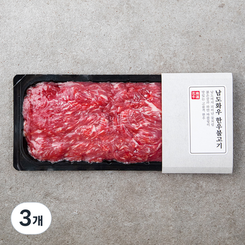 남도화우 한우 암소 1등급 불고기용 (냉장), 300g, 3개