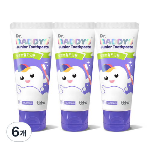 닥터데디스 튼튼치약 청포도향 불소함유, 60g, 6개
