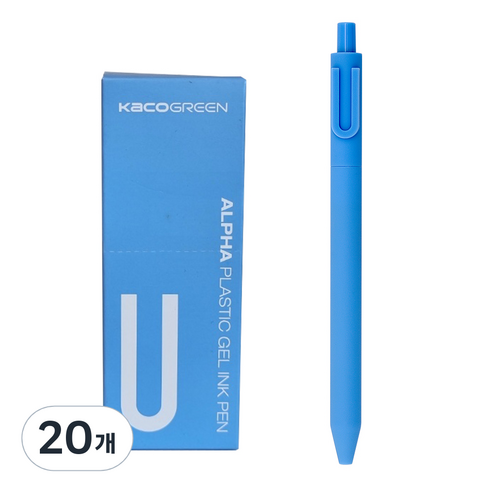 카코 알파 소프트 중성 젤펜 0.5mm, 알파벳 U, 20개