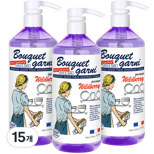부케가르니 에코 1종 주방세제 와일드베리향, 750ml, 15개