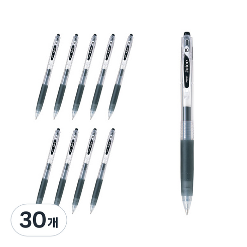 파이롯트 쥬스 젤잉크펜 1.0mm LJU-10M, 블랙, 30개
