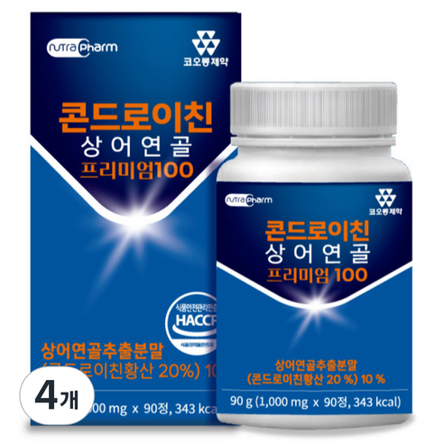 코오롱제약 콘드로이친 상어연골 프리미엄 100, 4개