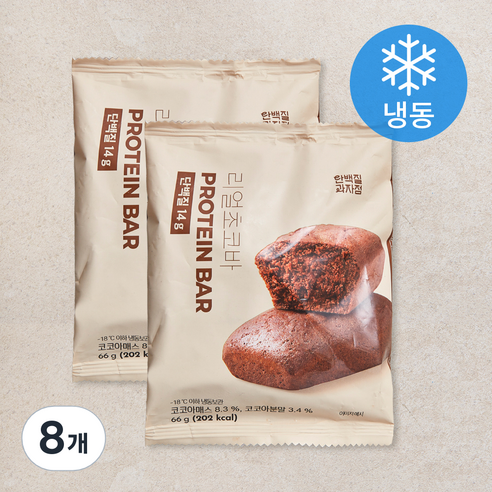 단백질과자점 리얼초코바 (냉동), 66g, 8개