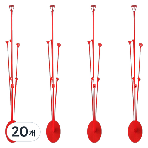 만들하비 이벤트용 풍선 스탠드 7볼 40~70cm, 레드, 20개