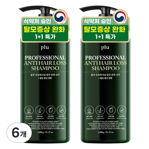 플루 프로페셔널 탈모 완화 샴푸, 1000g, 6개