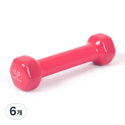 아이워너 PVC 컬러 아령, 0.5kg, 6개