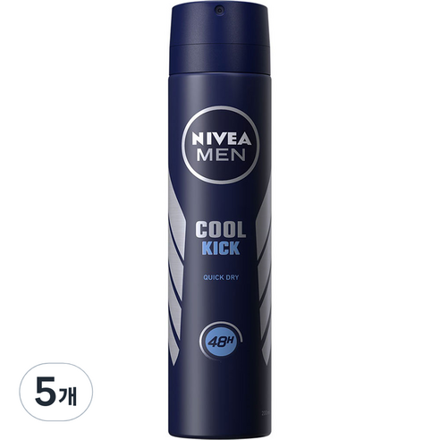 니베아 맨 쿨킥 스프레이 데오드란트, 200ml, 5개