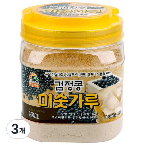 오양식품 검정콩 미숫가루, 3개, 800g