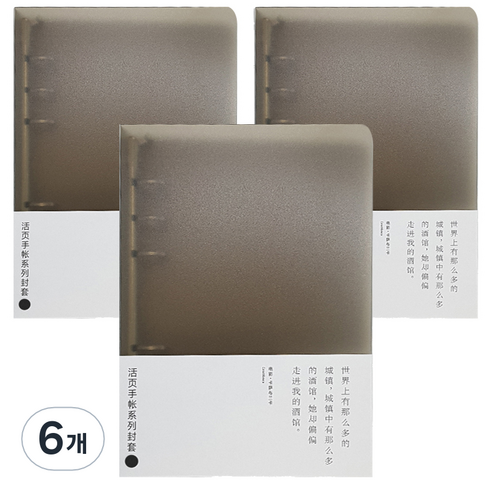 빅드림 심플 PP폴더 다이어리 커버 6공 A5 3p, 브라운, 6개