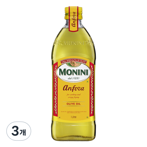 모니니 안포라 퓨어올리브오일, 1000ml, 3개