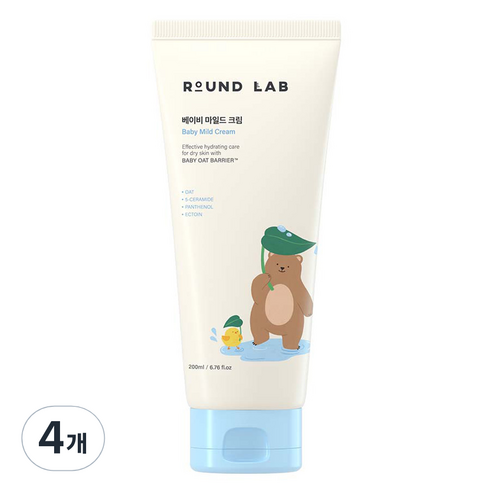 라운드랩 베이비 마일드 크림, 4개, 200ml