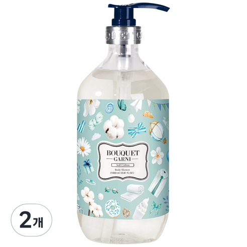 부케가르니 바디워시 소프트코튼, 1000ml, 2개